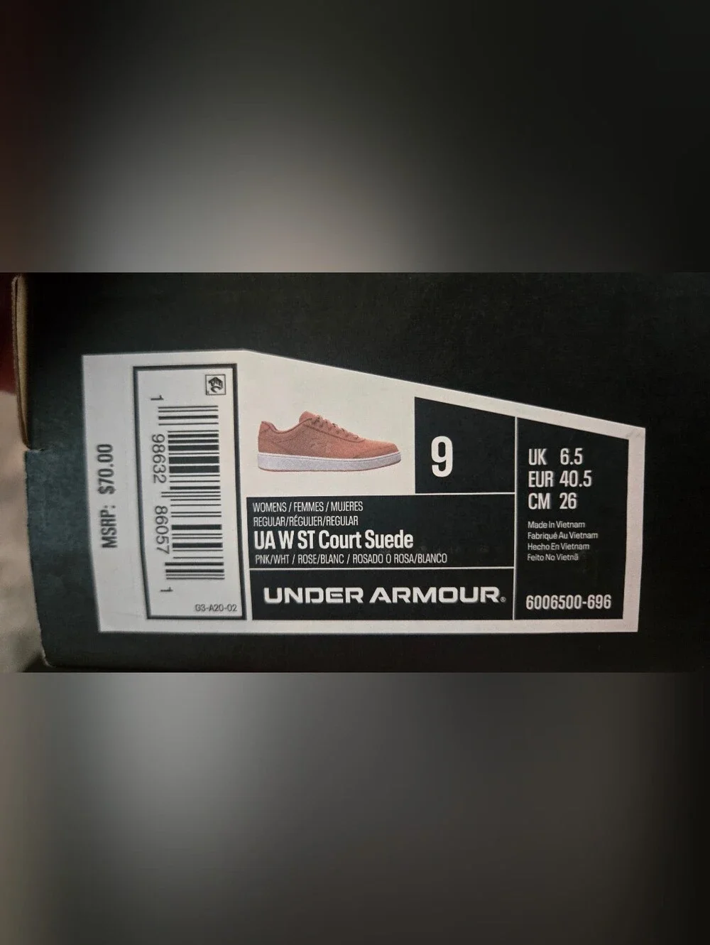 New IN box. Under Armour Women’s Pink/white Suede Casual Sneakers